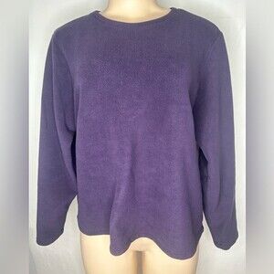 Land's End Fleece Sweatshirt Pullover Long Sleeve. Purple Size LP 14-16